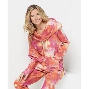 PEACE LOVE WORLD Alina French Terry Cowl Neck Sweatshirt Side Zip Pouch Pkt 1X